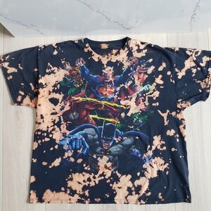 Justice League Shirt Mens 2XLT Black Superman Batman Flash Graphic Tee